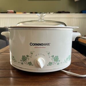CorningWare Electrics White Slow Cooker | Callaway Ivy Pattern | SC-6026